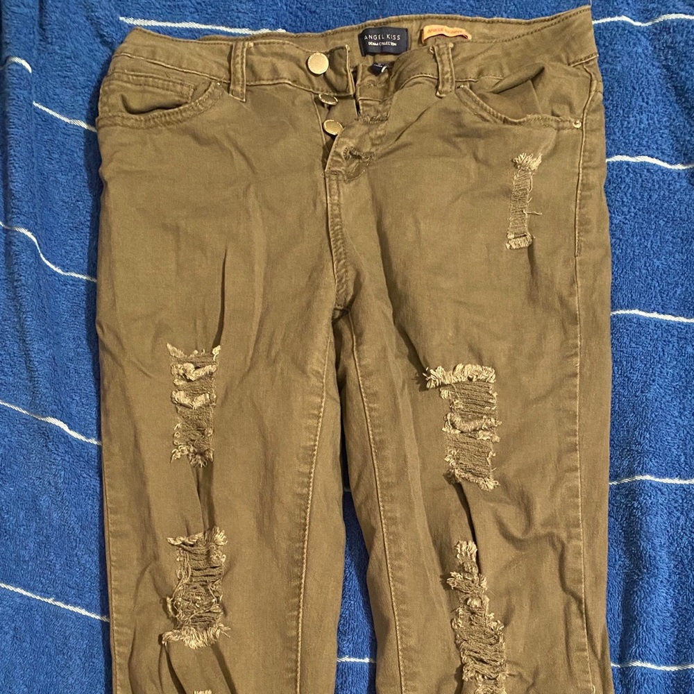 Camo green skinny jeans